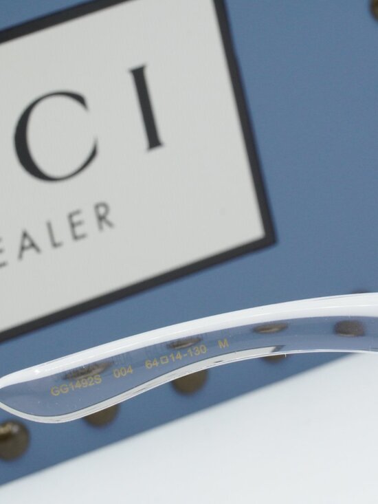 Gucci GG1492S 004 Rectangle Sunglasses - Crystal/Grey main image 9